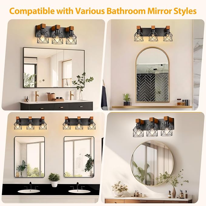3-Light Farmhouse Vanity Lights - Image 6
