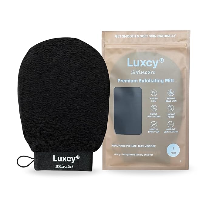 Premium Korean Exfoliating Mitt & Body Scrubber Glove, Viscose Fiber Dead Skin by Luxcy