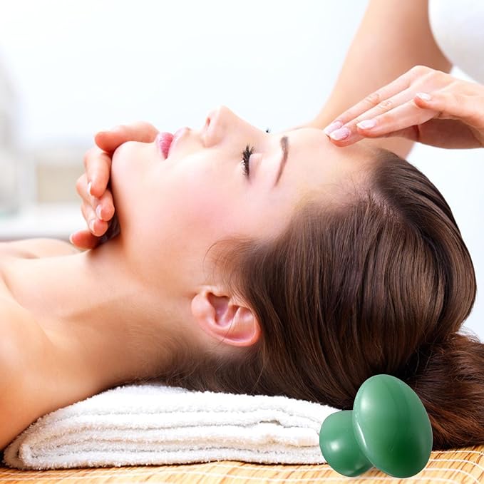 Gatuida 2pcs Green Jade Quartz Massage Rollers Stones Small Facial Massaging - Image 8