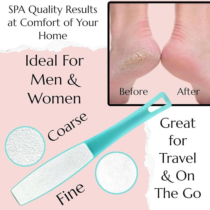 1 ALAZCO Double Sided Foot File Pumice Ergonomic Handle Scrubber Immediate - Image 4