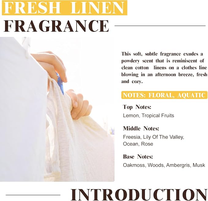 EUQEE Fresh Linen Fragrance Oil 60ml Premium Fragrance Essential Oil - Image 3
