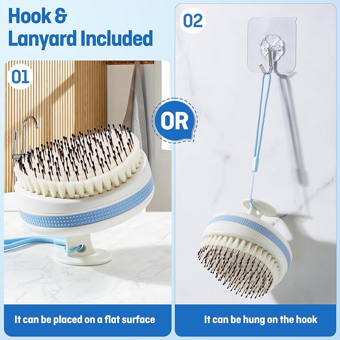 Scalp Massager with Double-Layer Bristles, Anti-Slip Rich-Lathering Hair - Image 8