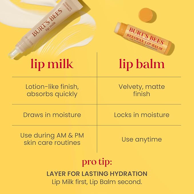 Burt’s Bees Lip Milk, Daily Lip Moisturizer, Toasted Coconut, Vitamin Enriched - Image 6