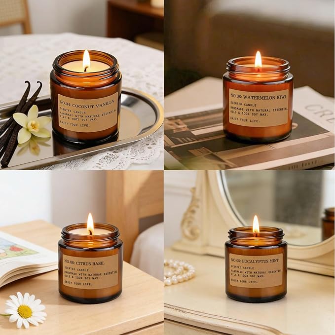 8 Pack Scented Candles for Home, Long Lasting Soy Wax Candle Gift Set, - Image 4