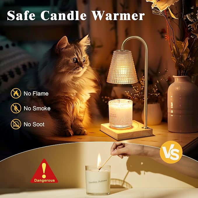 Hong-in Amber Candle Warmer Lamp-Dimmable Candle Lamp - Image 4
