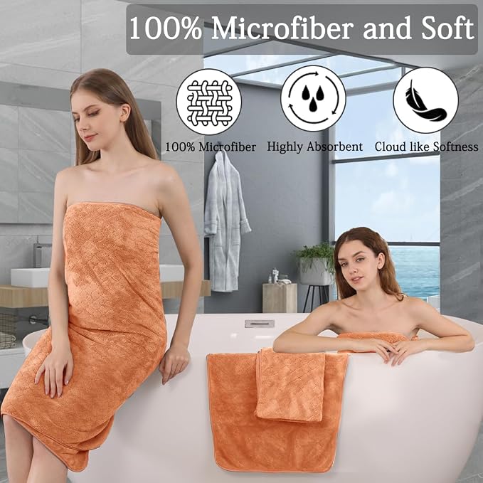 4 Piece Extra Large Bath Towels Set 35x70 Inches - Image 3