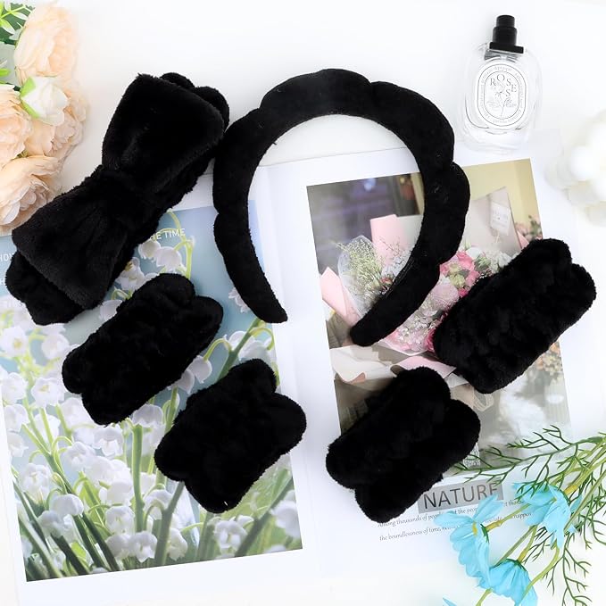 Black Spa Headband and Wristband Set - Image 7