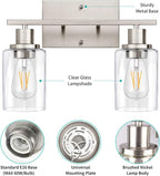 ShineTech 2-Light Bathroom Vanity Light Fixture, Brushed Nickel Bathroom Light - Image 7