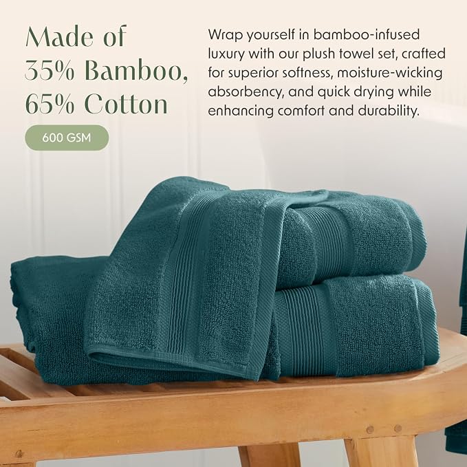Springtree Home Luxury Viscose from Bamboo Bath Towel Set 6 Piece Set | 35% - Image 4