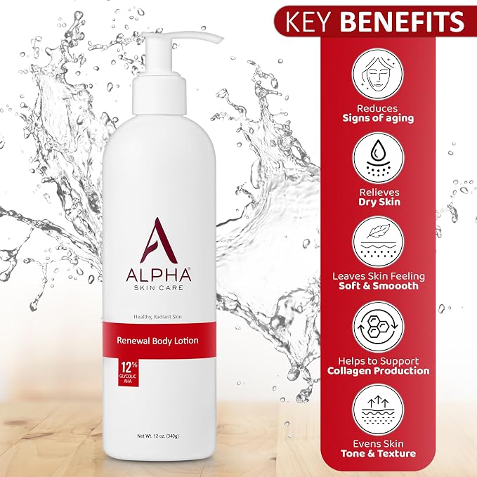 Alpha Skin Care Revitalizing Body Lotion, 12% Glycolic AHA, Simple & Effective - Image 2