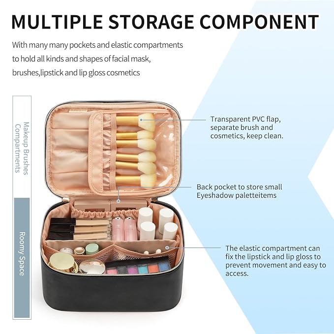 OCHEAL Makeup Bag, Portable Cosmetic Bag, Large Capacity Travel Makeup Case - Image 2