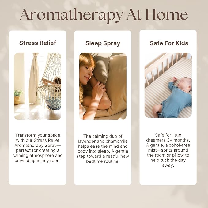 Stress Relief Pillow Spray, Lavander & Chamomile 100% Natural 2.0 Oz. Spray - Image 3