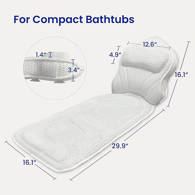Bath Pillows for Tub Full Body, Large Mesh tub Pillow for Bathtub for Head - Image 7