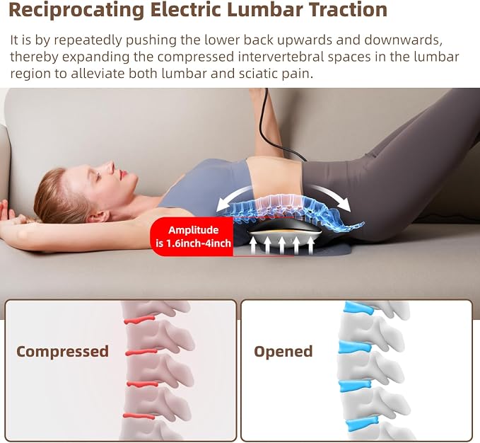 Electric Lumbar Traction Device, 20-Level Electrotherapy, 3-Level Vibration - Image 3