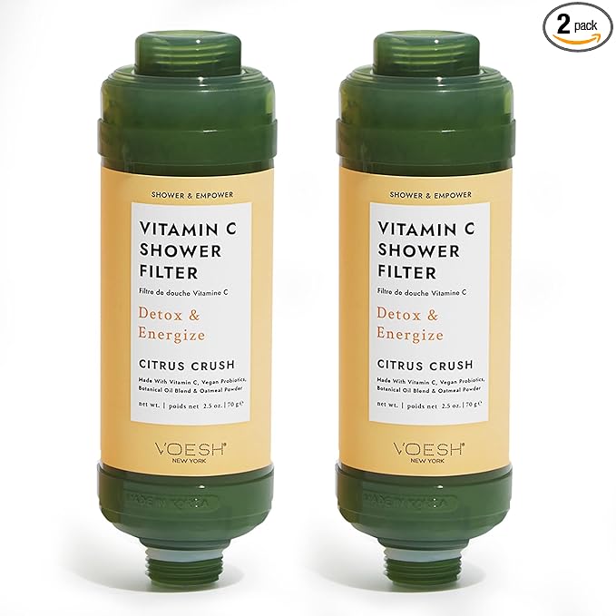 VOESH Vitamin C Shower Filter Duo, Citrus Crush, Shower Aromatherapy, Water by VOESHNewYork
