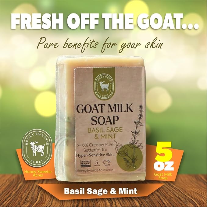 Honey Sweetie Acres Basil, Sage & MInt Goat Milk Soap - Image 2