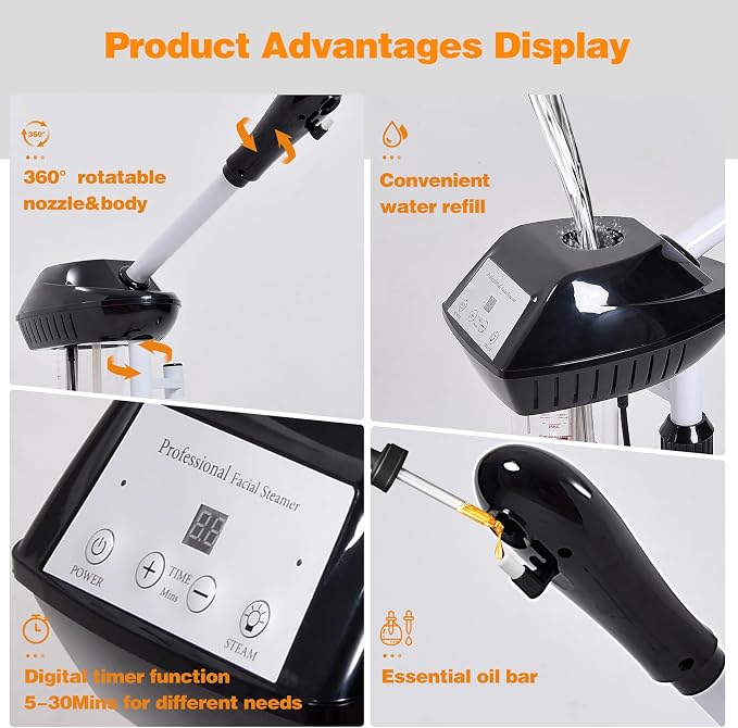 Facial Steamer Professional on Wheels - Image 2