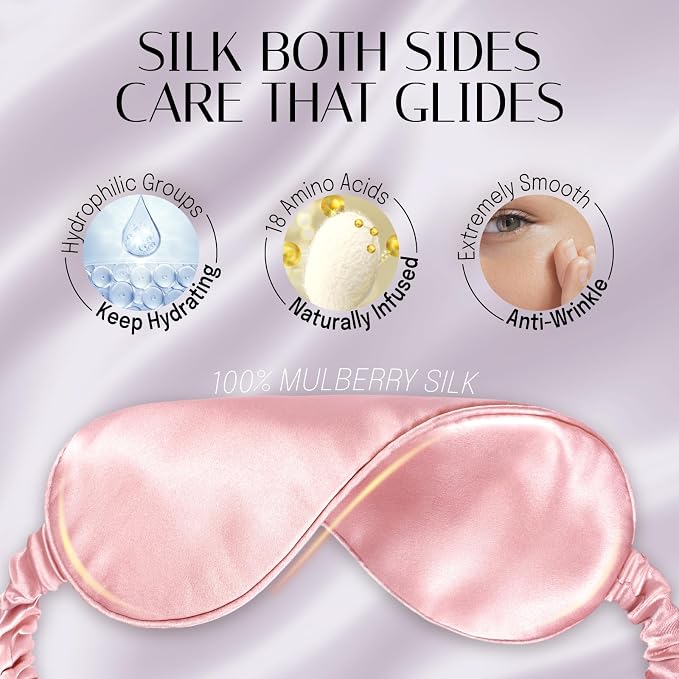 OLESILK Silk Sleep Mask, 100% Mulberry Silk Eye Mask - Image 4