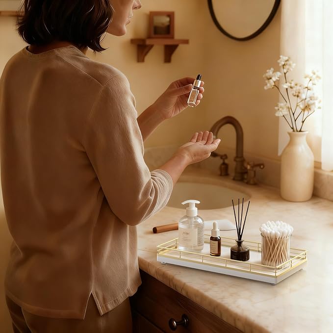 Bathroom Vanity Tray for Countertop, Bathroom Organizer for Soap, Perfume & - Image 6