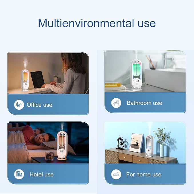 Wall Mounted Essential Oil Diffuser, 5 Modes Dual Display Colourful Night Light - Image 6