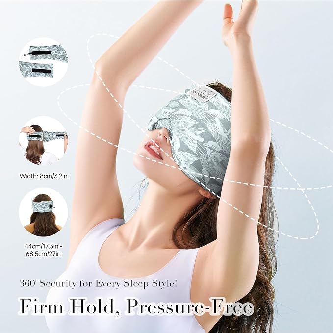 LC-dolida Sleep Mask with Bluetooth Headphones, Extra Large Silk Eye Mask - Image 5