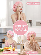 Years calm Shower Caps for Women Reusable Waterproof, Double Layer Waterproof - Image 7