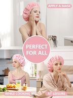 Years calm Shower Caps for Women Reusable Waterproof, Double Layer Waterproof - Image 7