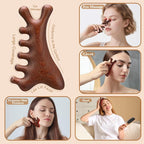 ProSuites 3 Pack Wooden Scalp Massager Tool Loc Combs, Long Handle Head Massage - Image 3
