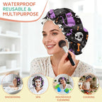 Shower Cap Reusable Double Layer Adjustable Elastic Waterproof EVA Hair Bath - Image 6