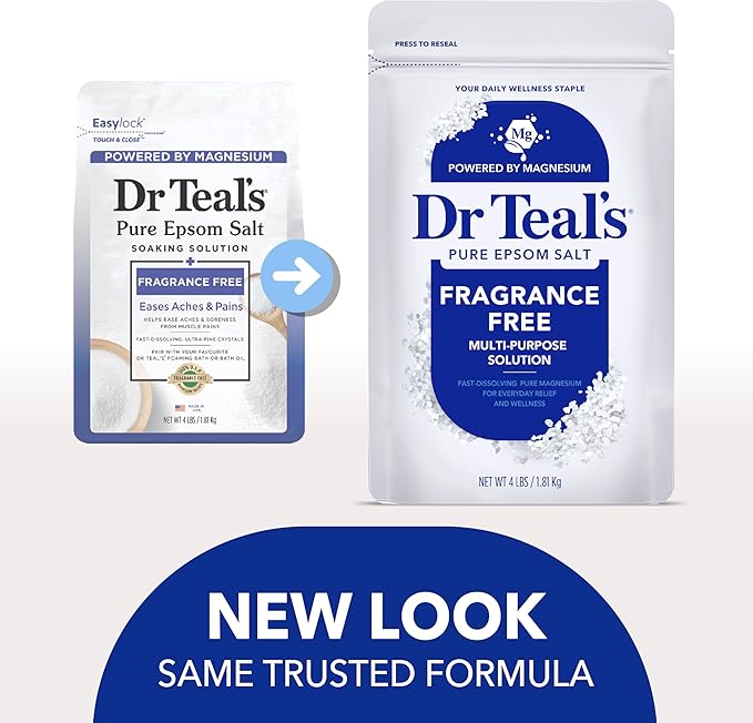 Dr Teal's Epsom Salt Magnesium Soak, Fragrance Free, 4 lbs - Image 3