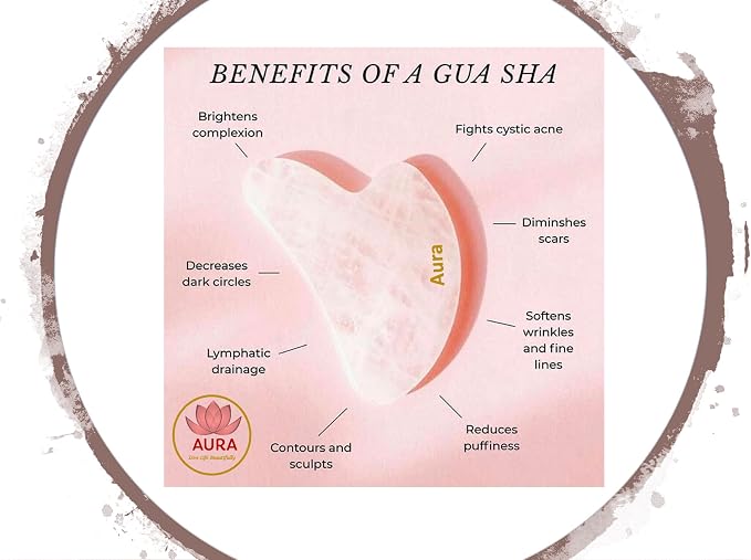 Premium Certified Luxury 100% Authentic Rose Quartz Pink Roller & Gua Sha Set - Image 4