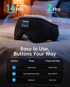 Perytong Sleep Mask with Bluetooth 5.4 Headphones, Wireless Sleep Eye Mask - Image 6