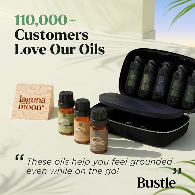Lagunamoon Essential Oils Set, 10 Piece Aromatherapy Oil in Portable Bag - Image 7