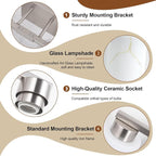 4-Light Bathroom Light Fixtures, Modern Vanity Lights, Brushed Nickel Metal - Image 6