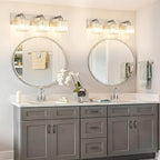 Aipsun Brushed Nickel Vanity Light Bathroom Lighting Fixtures 3 Light Crystal - Image 3