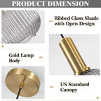 KCO Lighting Mid Century Smoke Glass Pendant Light Antique Brass Kitchen Island - Image 3