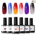 modelones Color Changing Gel Nail Polish Set, 6 Colors Temperature Changing by MODELONES