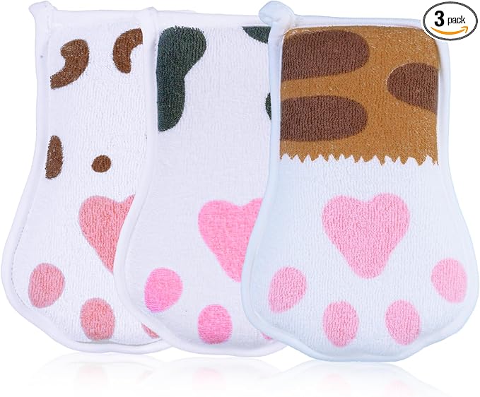 Baby and Kids Bath loofah Sponge, Easy Grip Cute Cat Paw Design Kids Body by Unknown