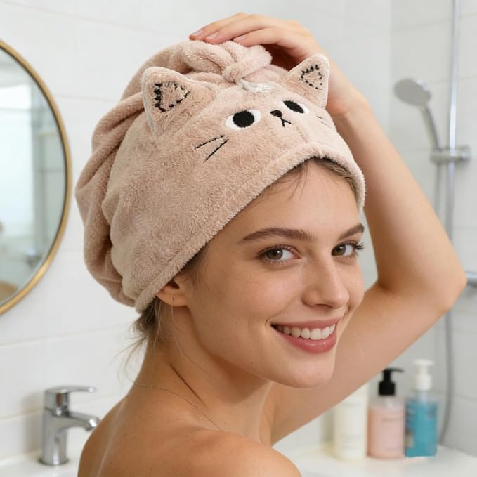 2Pack Microfiber Hair Towel Wrap - Image 6