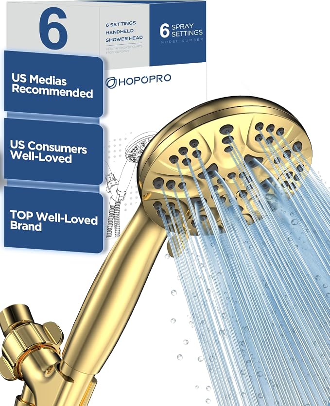 6-Mode High Pressure Handheld Shower Head Set, Consumer Reports Recommended by HOPOPRO