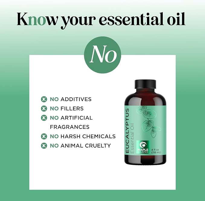 Pure Eucalyptus Essential Oil 4oz Invigorating Home Spa Aromatherapy and - Image 8