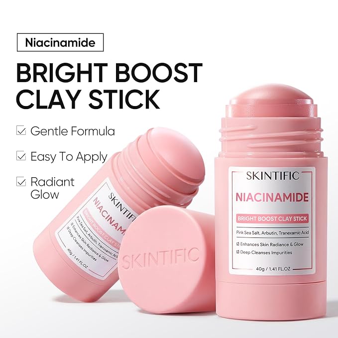 SKINTIFIC Niacinamide Bright Boost Face Mask Stick, Brightening & Pore-Blurring - Image 3