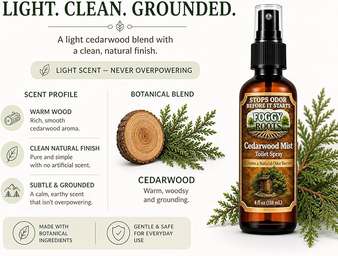 Cedarwood Pre-Poop Toilet Spray – Stops Odor Before It Starts, Bathroom Odor - Image 6