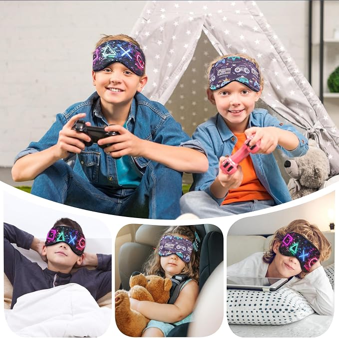 2 Pcs Boys Sleep Eye Mask, Guys Blackout Sleeping Silk Mask - Image 5