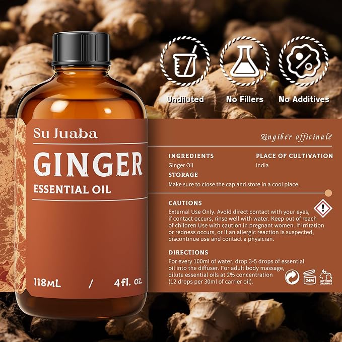 SU JUABA Ginger Oil 4 Fl Oz, 100% Pure Natural - Image 6