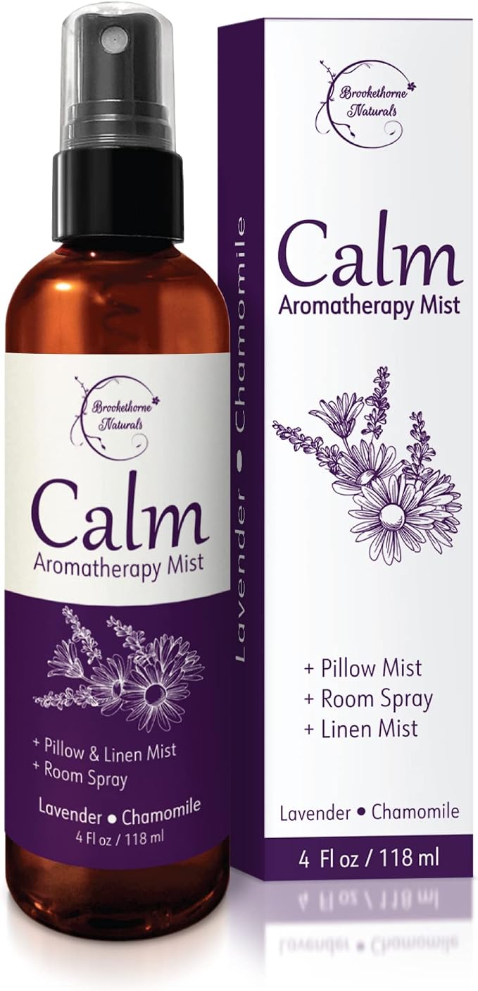 Calm Aromatherapy Mist with Lavender & Chamomile Essential Oil. Natural Sleep & by BrookethorneNaturals
