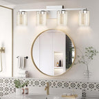 LED Modern Bathroom Light Fixtures Over Mirror, 4-Light Brushed Nickel Vanity - Image 2