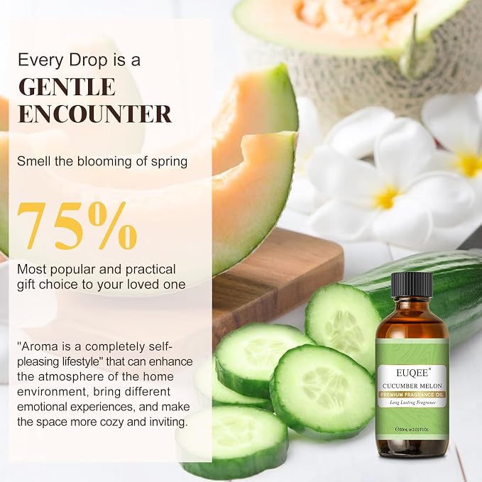 EUQEE Cucumber Melon Fragrance Oil, Premium Cucumber Melon Essential Oil 2.02 - Image 8