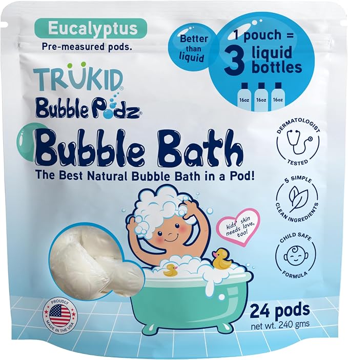 TruKid Bubble Podz Bubble Bath for Kids, & Babies, Tear Free Gentle & by TruKid