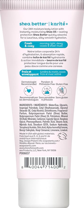eos 24H Moisture Travel Body Lotion- Fresh & Cozy, Travel Size Essential - Image 6